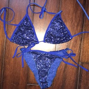 Royal blue sequence bikini